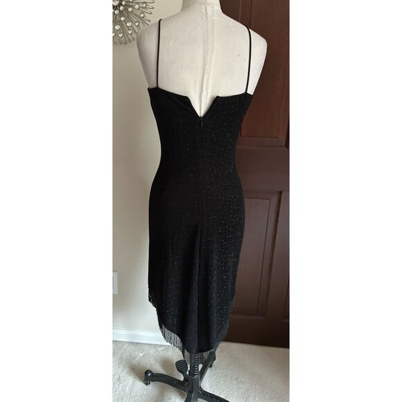 Cache stunning beaded little black dress sleeveless size 4 - Picture 2 of 7
